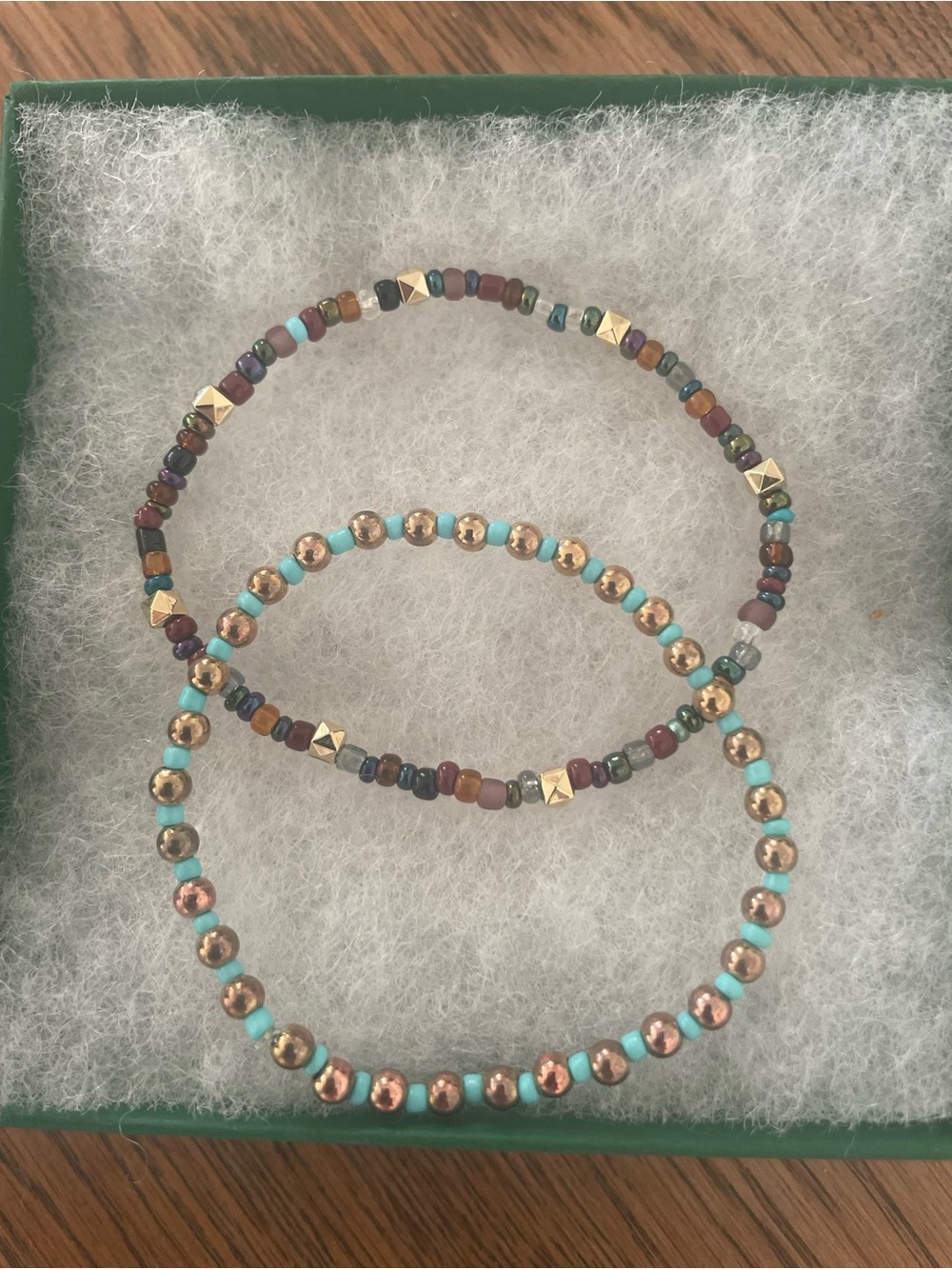Beaded bracelets. Elegant colors for the summer. Price for both